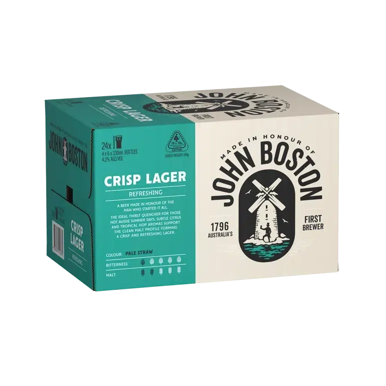 John Boston Crisp Lager Bottle 24x330ml