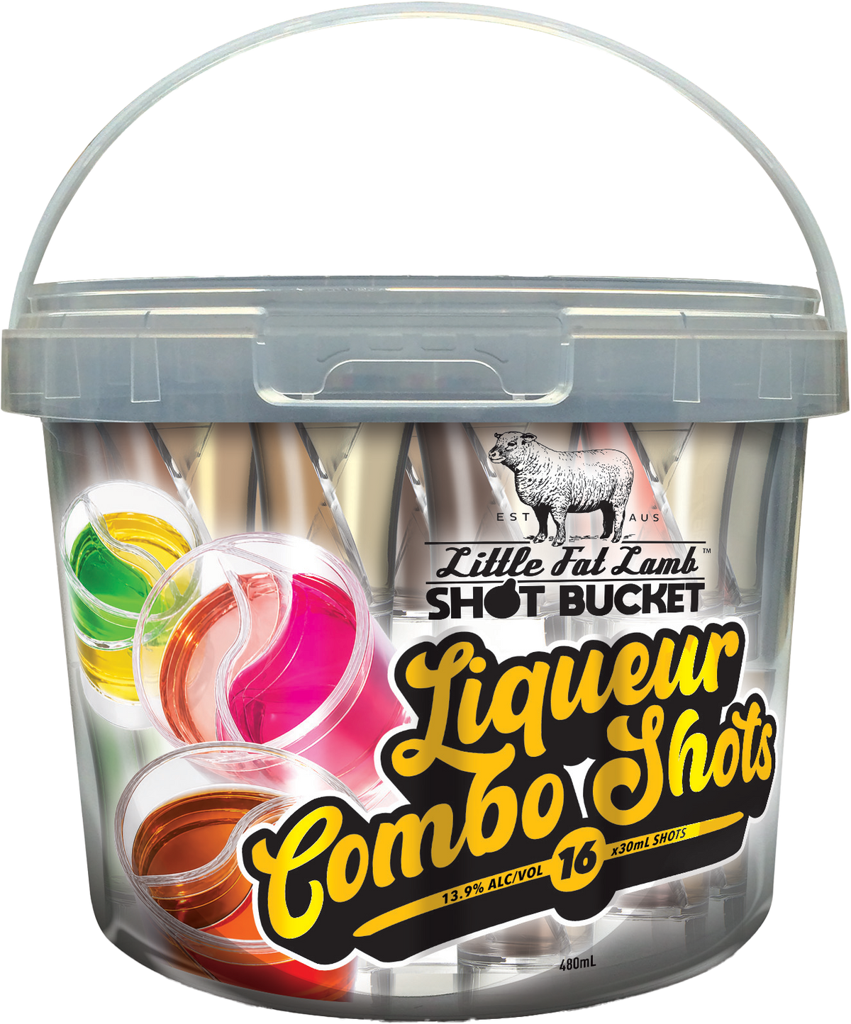 Little Fat Lamb Shot Bucket 16 shots Liqueur Only 13.9%