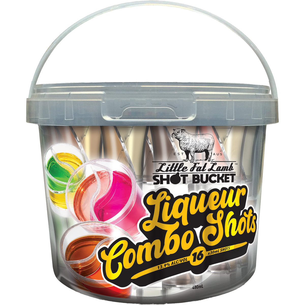 Little Fat Lamb Shot Bucket 16 shots Liqueur Only 13.9%
