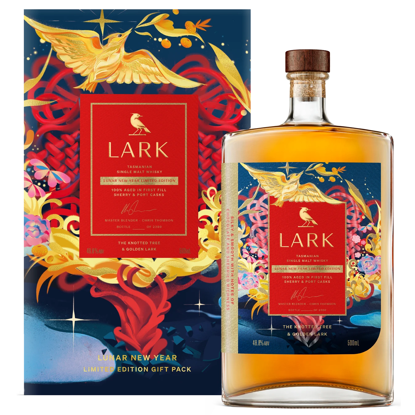 Lark Lunar New Year The Knotted Tree & Golden Lark Single Malt Australian Whisky 500ml