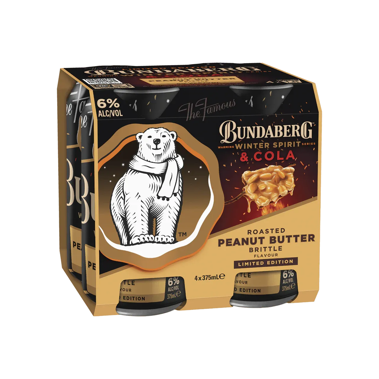 Bundaberg Winter Series Peanut Butter Brittle & Cola 6% Cans 375ml