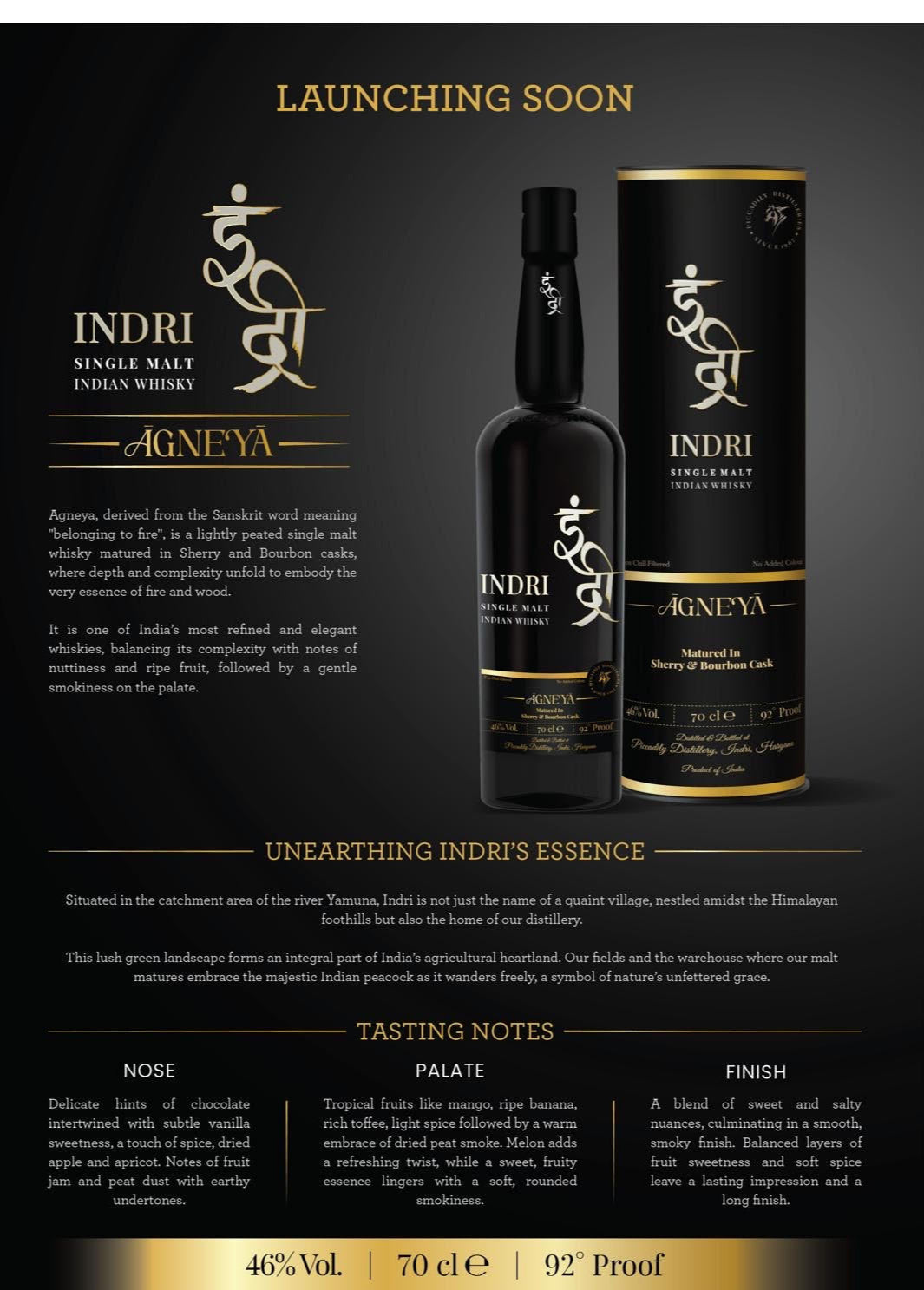 Indri Agneya Limited Edition Single Malt Indian Whisky 700ml