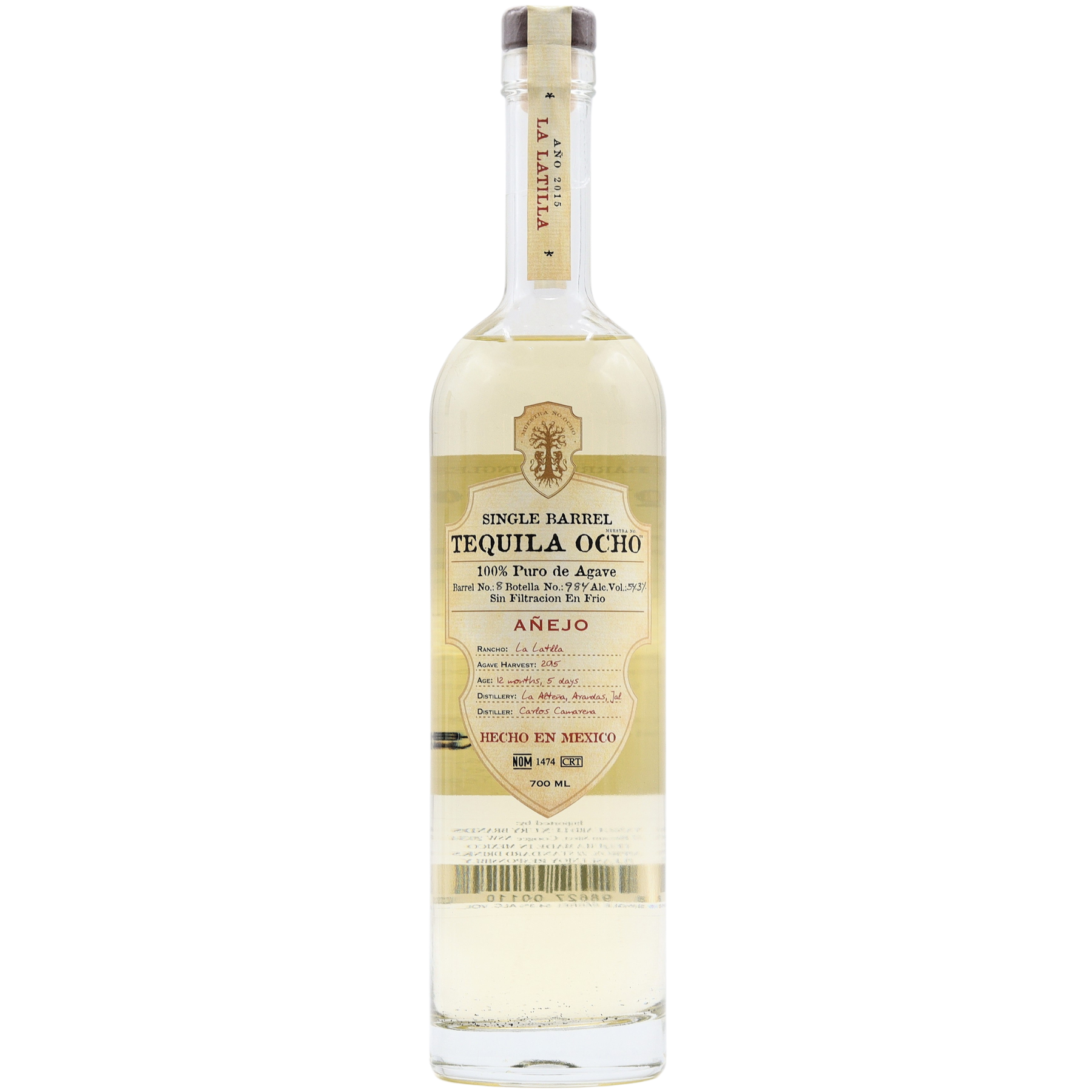 Ocho Single Barrel Anejo Premium Tequila 700ml