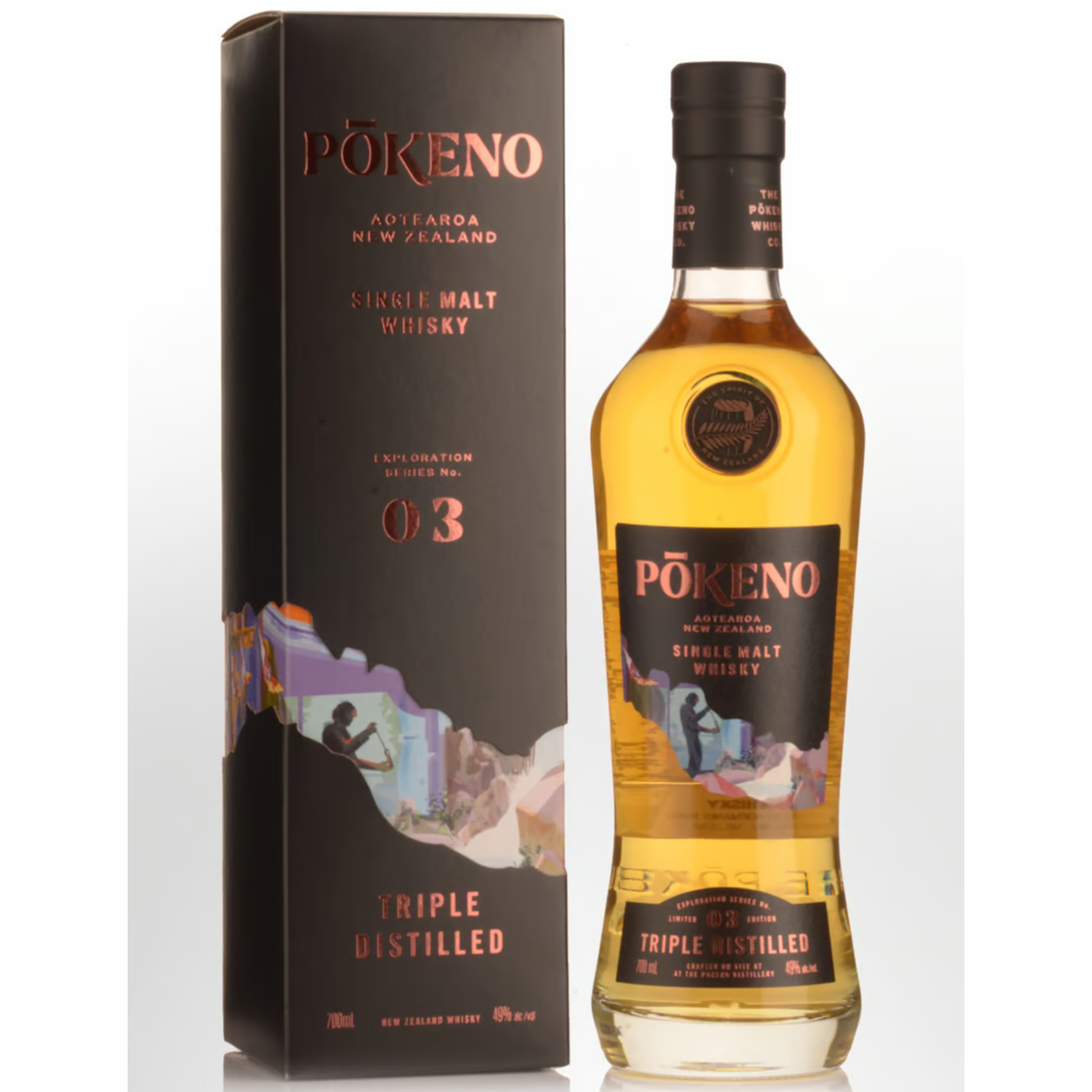 Pokeno Exploration Series No. 03 Triple Distilled Single Malt New Zealand Whisky 700ml