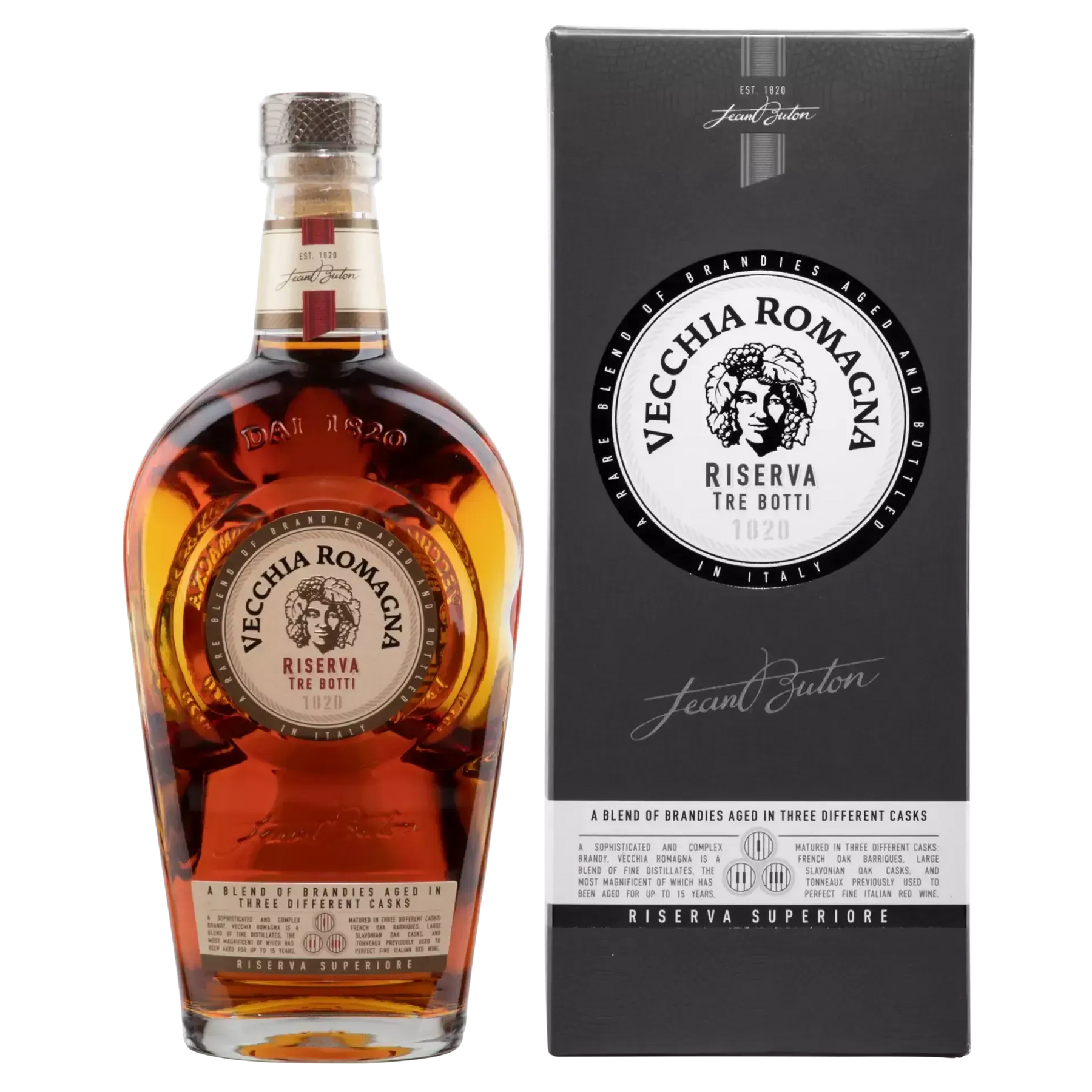 Vecchia Romagna Riserva Tre Botti 1820 Italian Brandy 700ml