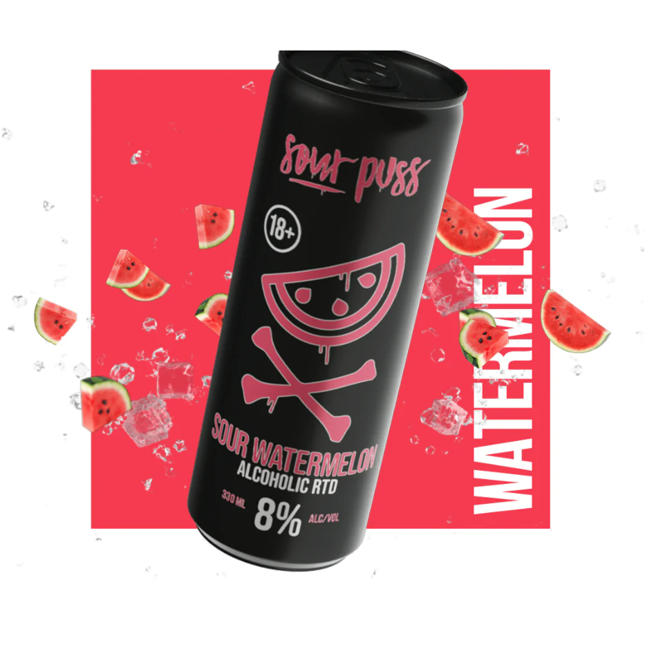 Sour Puss Sour Watermelon Alcoholic RTD 8% Premix 330ml
