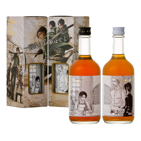 "Attack on Titan" Original drawn label Plum Wine Gift Set 2x500ml