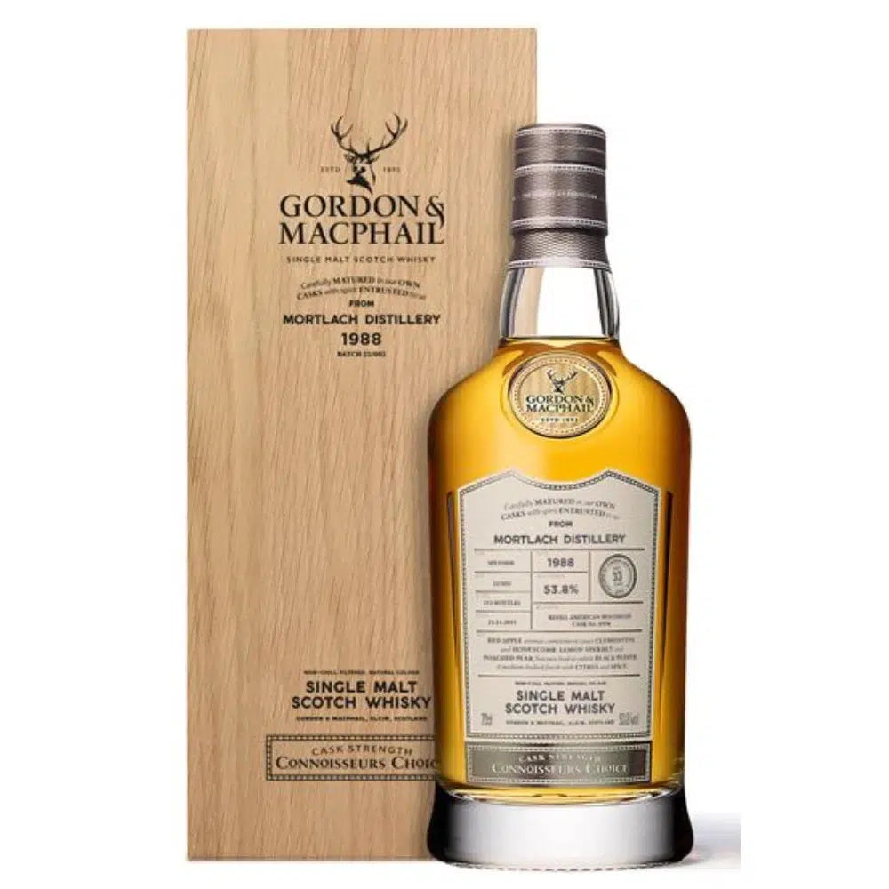 1988 Gordon & Macphail Connoisseurs Choice Mortlach 33 Year Old Cask Strength Single Malt Scotch Whisky 700ml