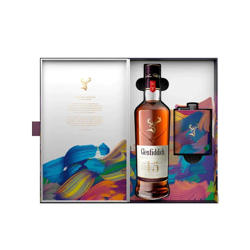 Glenfiddich 15 Year Old Limited Edition Design & Flask Single Malt Scotch Whisky 700ml