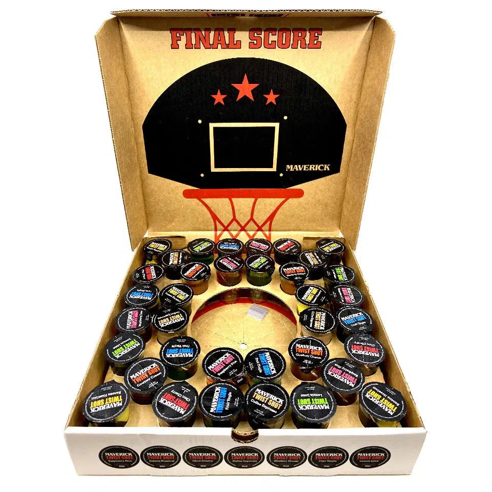 Maverick Pizza Box Twist Shots With Basketball Liqueur 36 x 25ml Shots