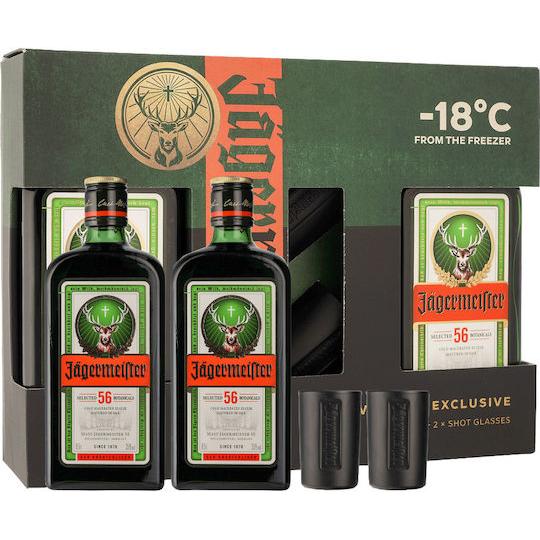 Jagermeister Gift Pack (2x500ml and 2 Shot Glasses)
