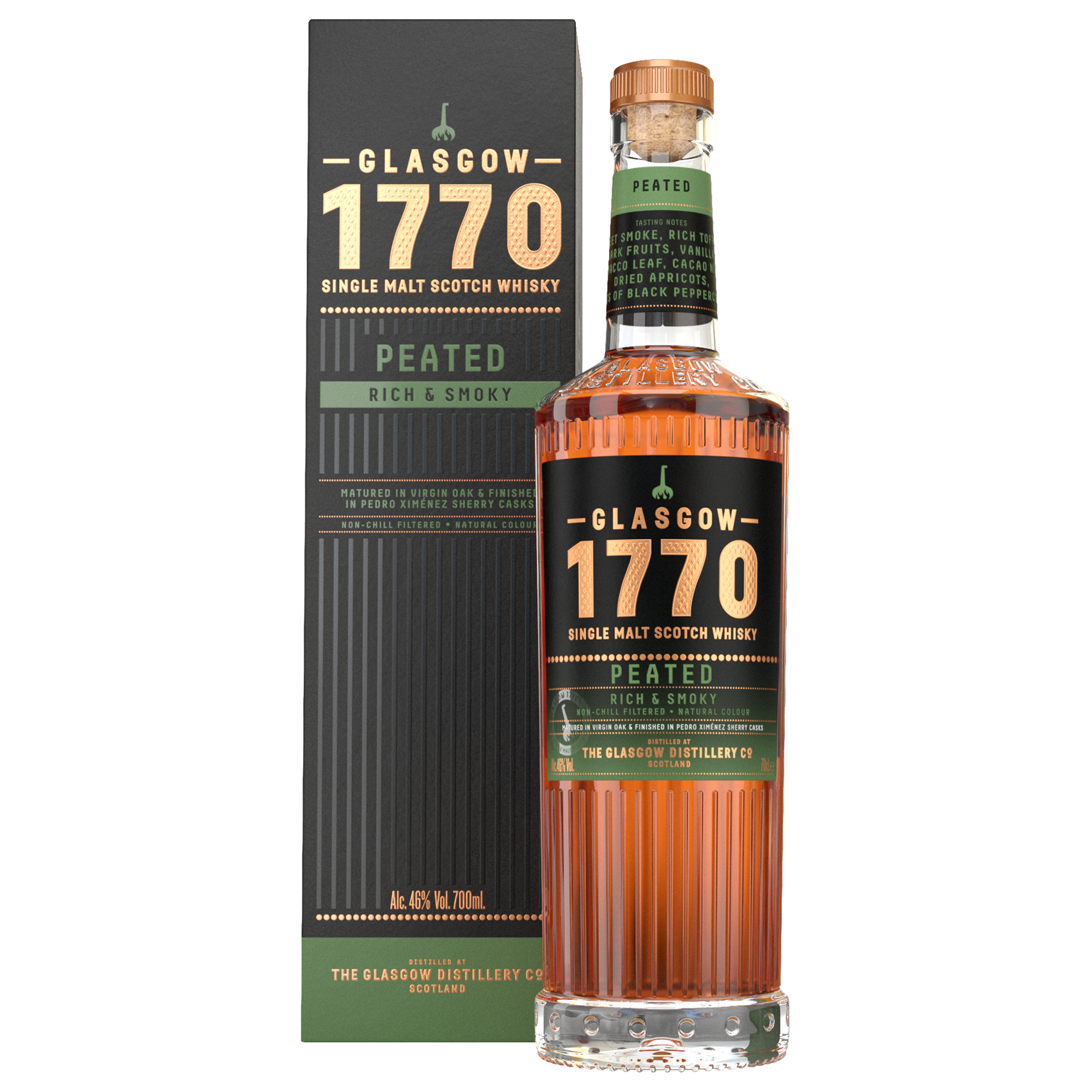 Glasgow 1770 Single Malt Scotch Whisky Peated 700ml