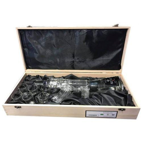 Russian AK47 Vodka Gun - Wooden Gift Set 700ml