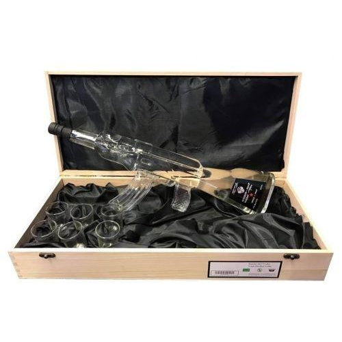 Russian AK47 Vodka Gun - Wooden Gift Set 700ml