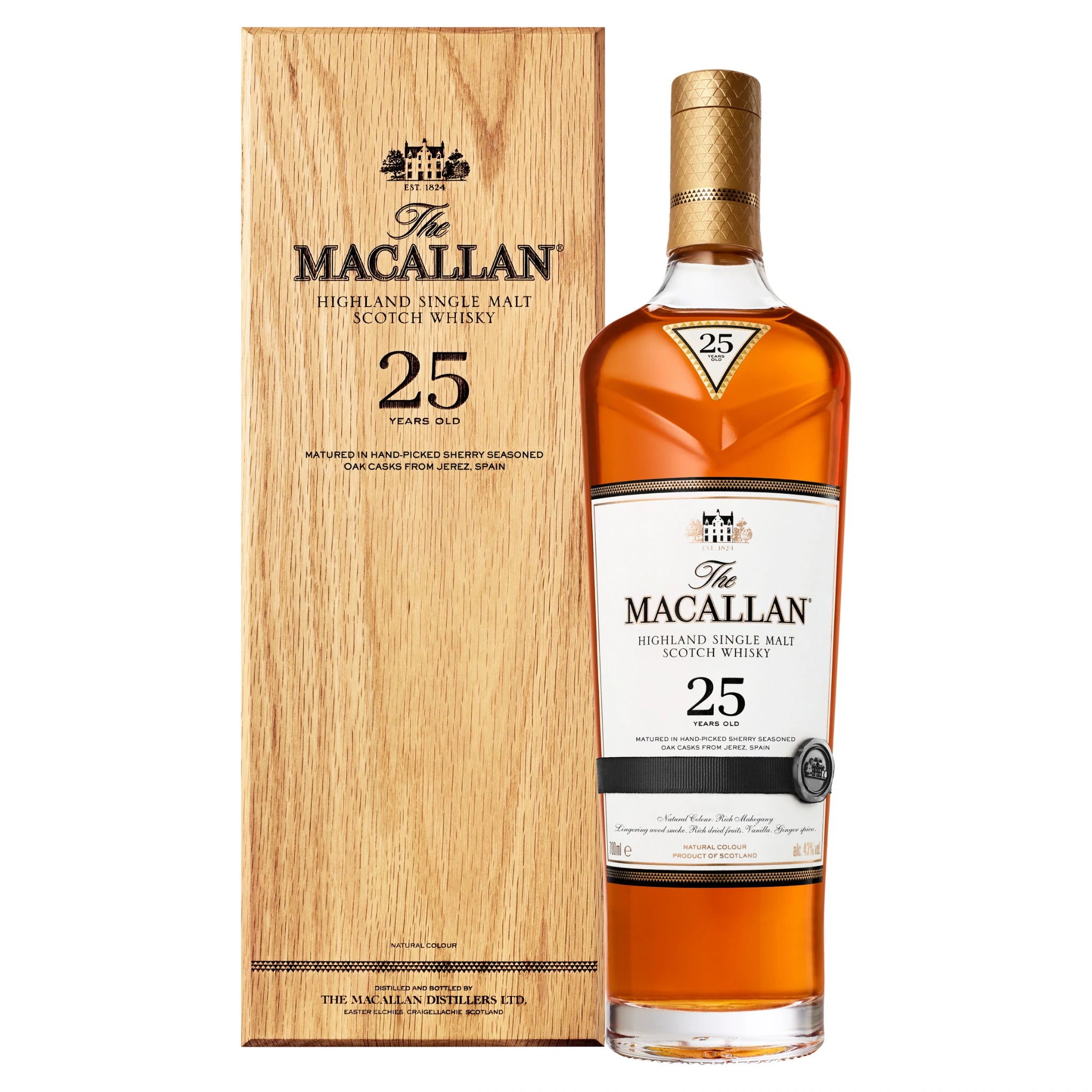 The Macallan 25 Year Old Sherry Oak Cask Single Malt Scotch Whisky 700
