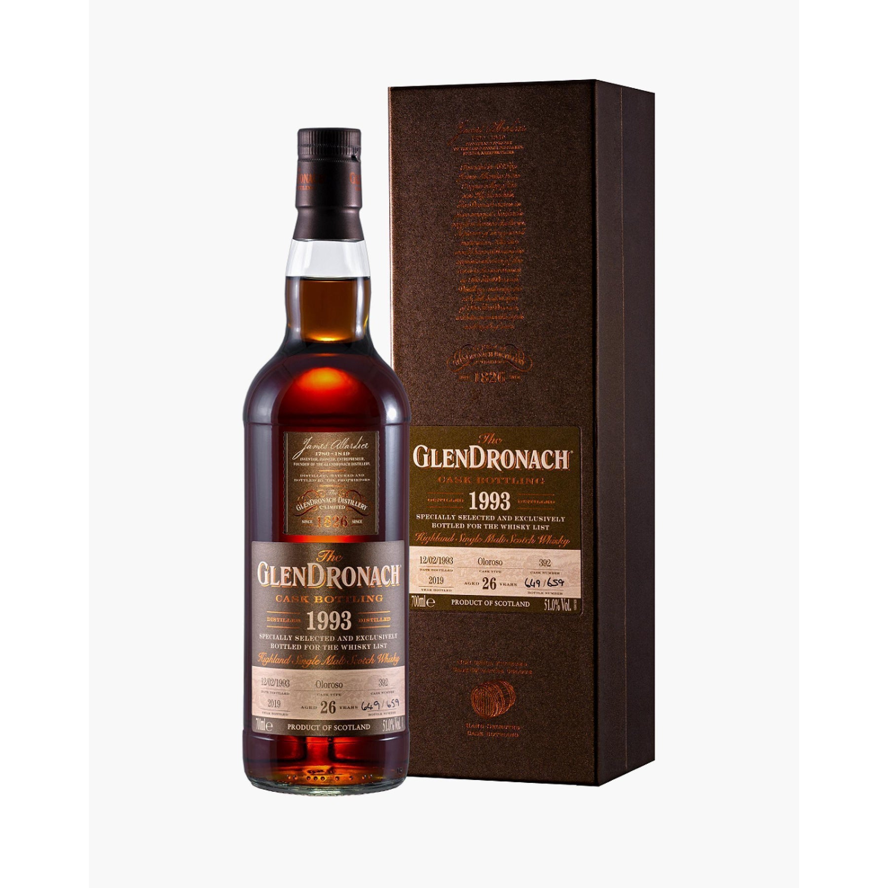 GlenDronach Single Cask 26 Years 1993 Cask No. 392 700ml