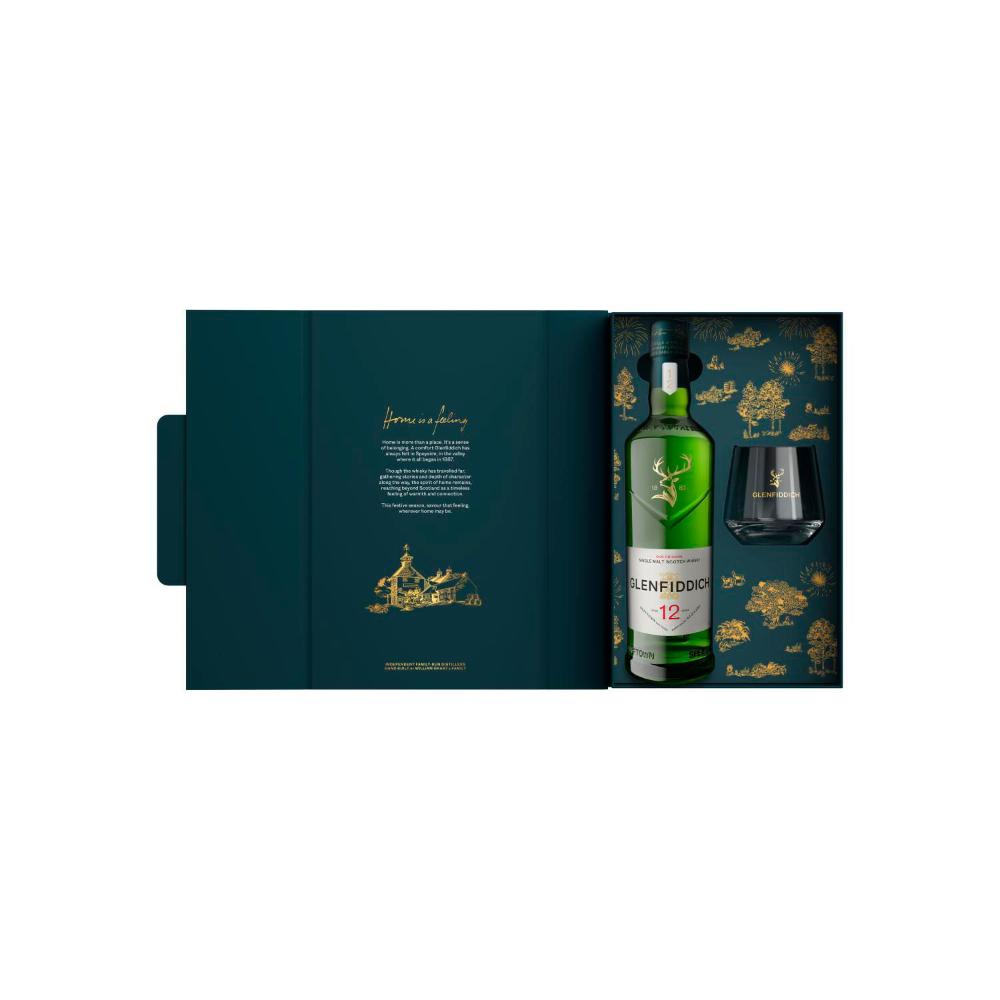 Glenfiddich 12 Year Old Single Malt Scotch Whisky 2026 Gift Pack 700ml