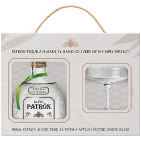 Patron Silver Tequila & Glass Coupe Gift Pack 700ml