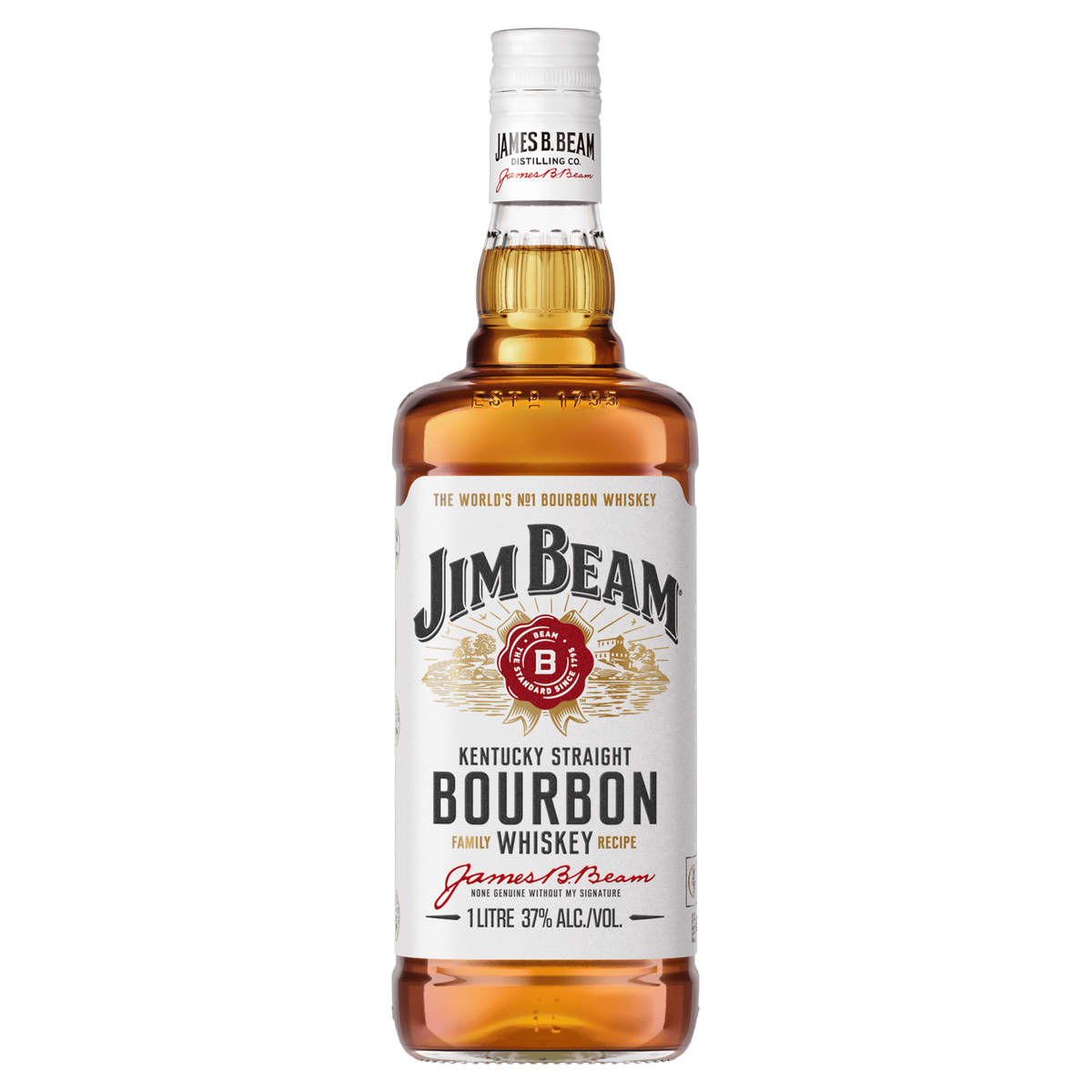Jim Beam White Label Kentucky Straight Bourbon Whiskey 1L