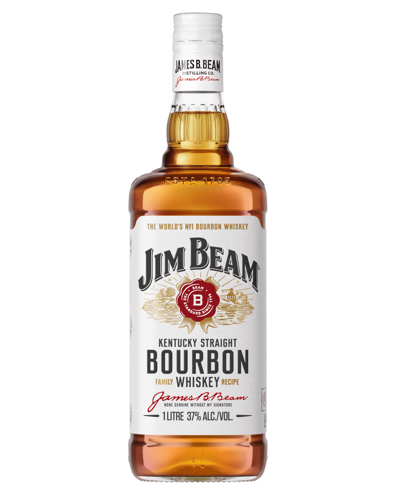 Jim Beam White Label Kentucky Straight Bourbon Whiskey 1L