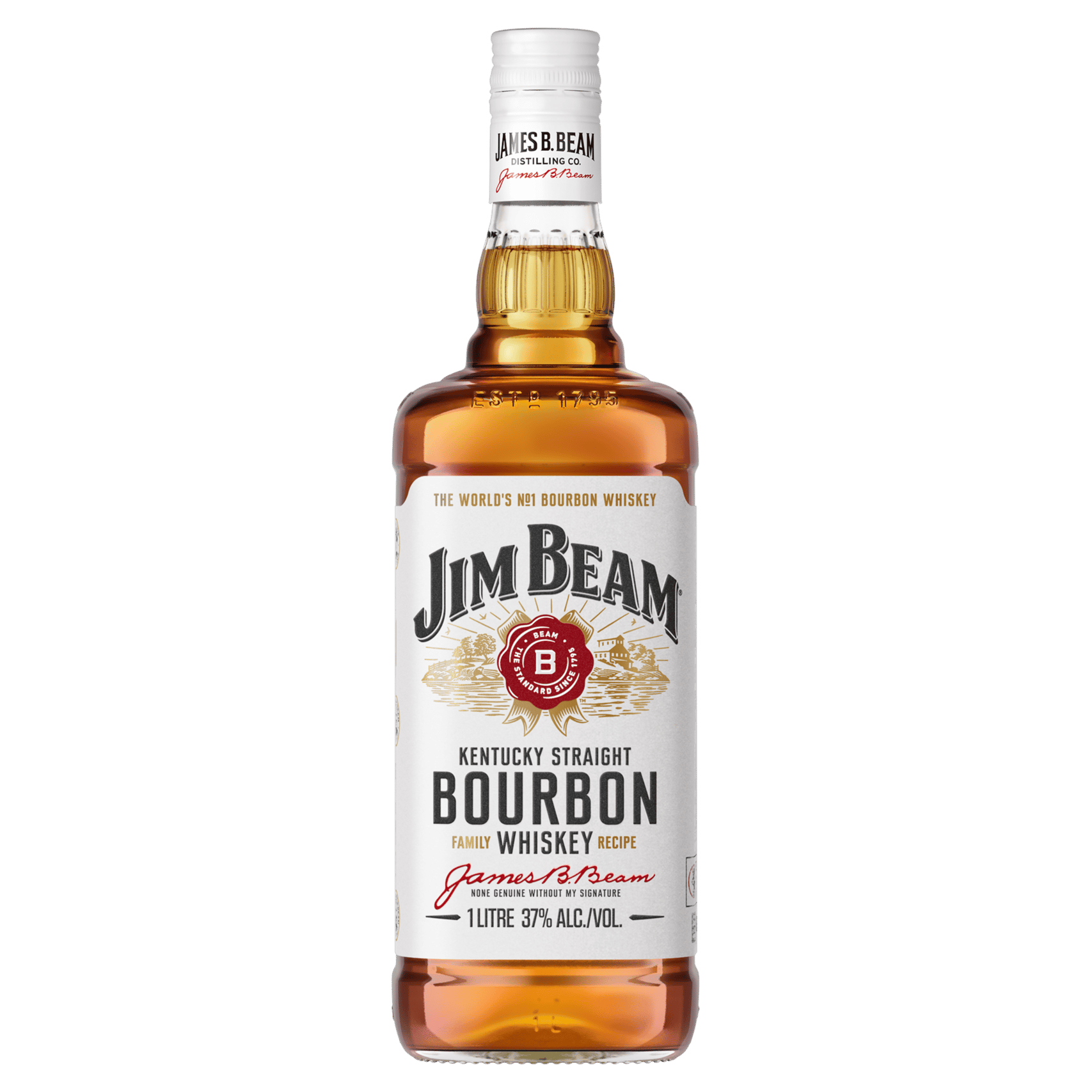 Jim Beam White Label Kentucky Straight Bourbon Whiskey 1L