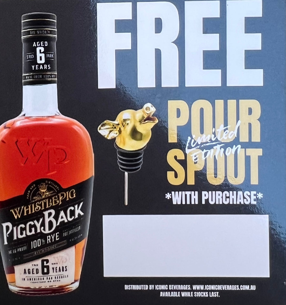 Whistlepig ‘PiggyBack’ 6 Year OId Rye Whiskey 700ml