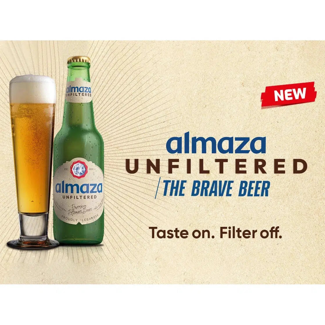 Almaza Unfiltered Pilsener Lebanese Beer (24x330ml)