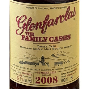 Glenfarclas 2008 15 Year Old Family Casks Sherry Butt Whisky 700ml