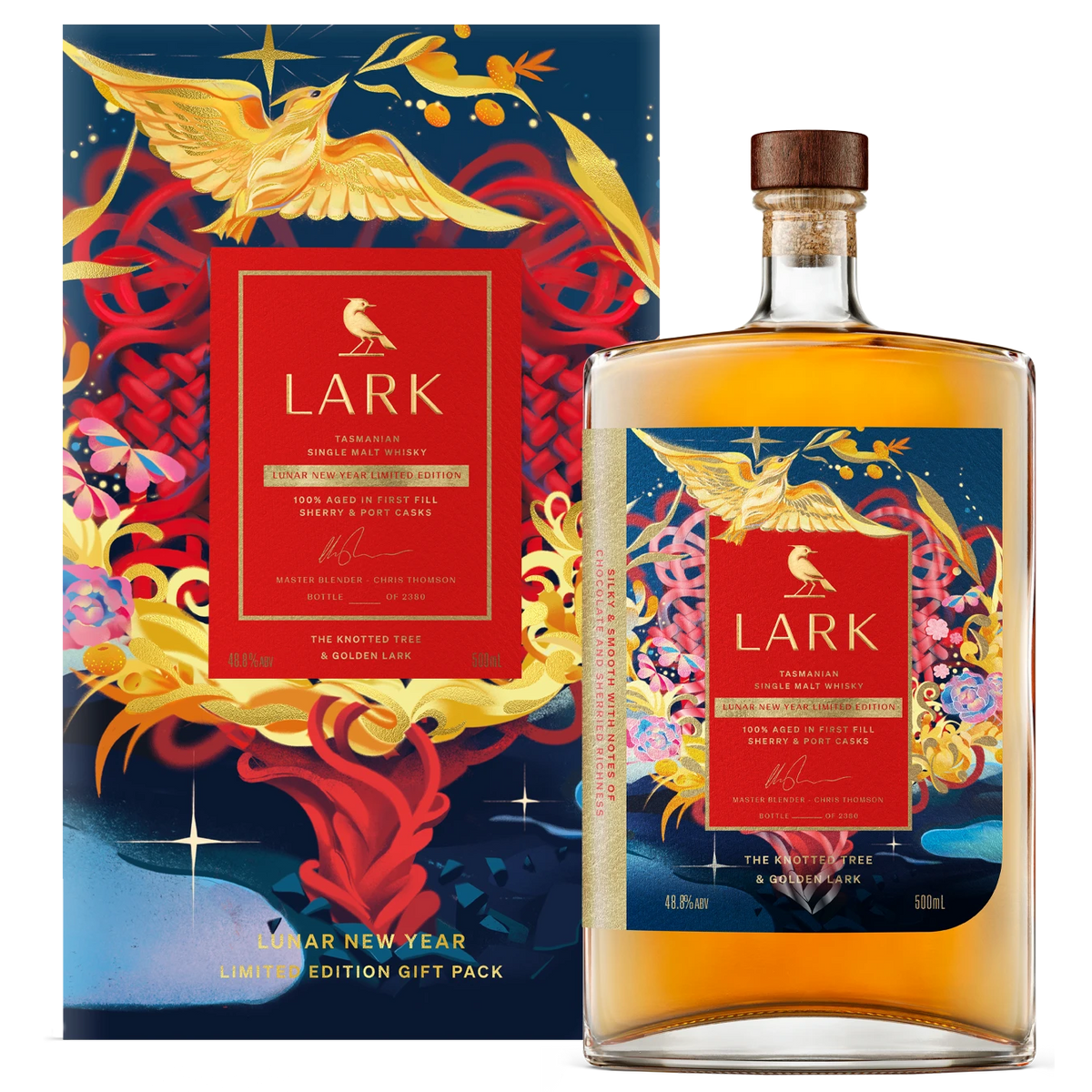 Lark Lunar New Year The Knotted Tree & Golden Lark Single Malt Australian Whisky 500ml