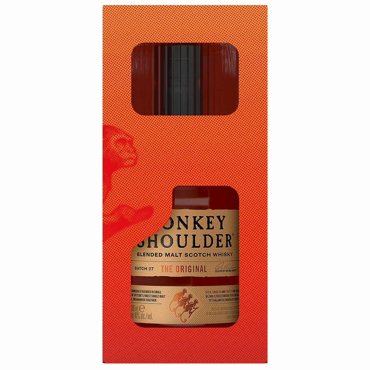 Monkey Shoulder Blended Malt Scotch Whisky + Rock Glass Gift Pack 700ml