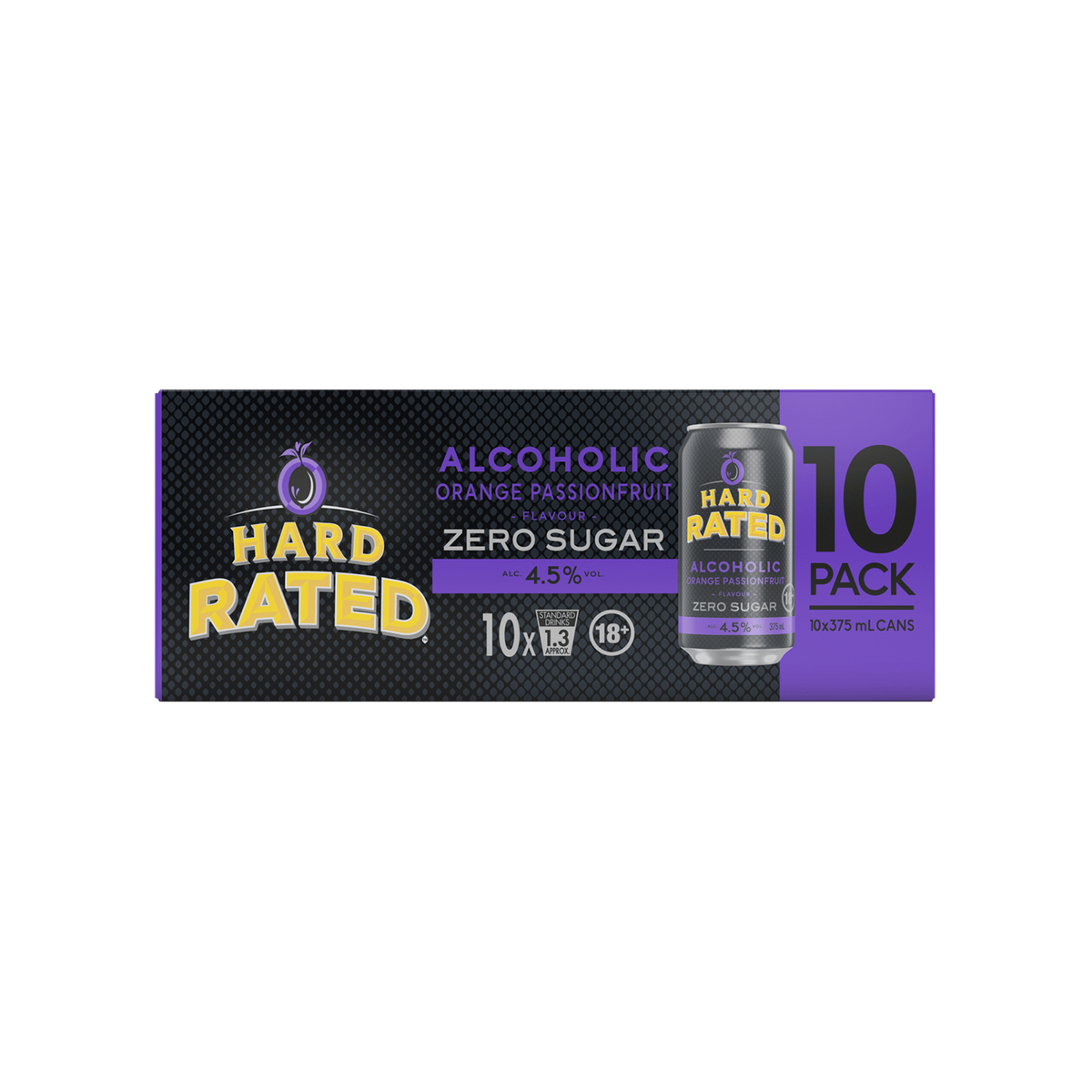 Hard Rated Orange Passionfruit Zero Sugar 4.5% 10 x 375ml Cans