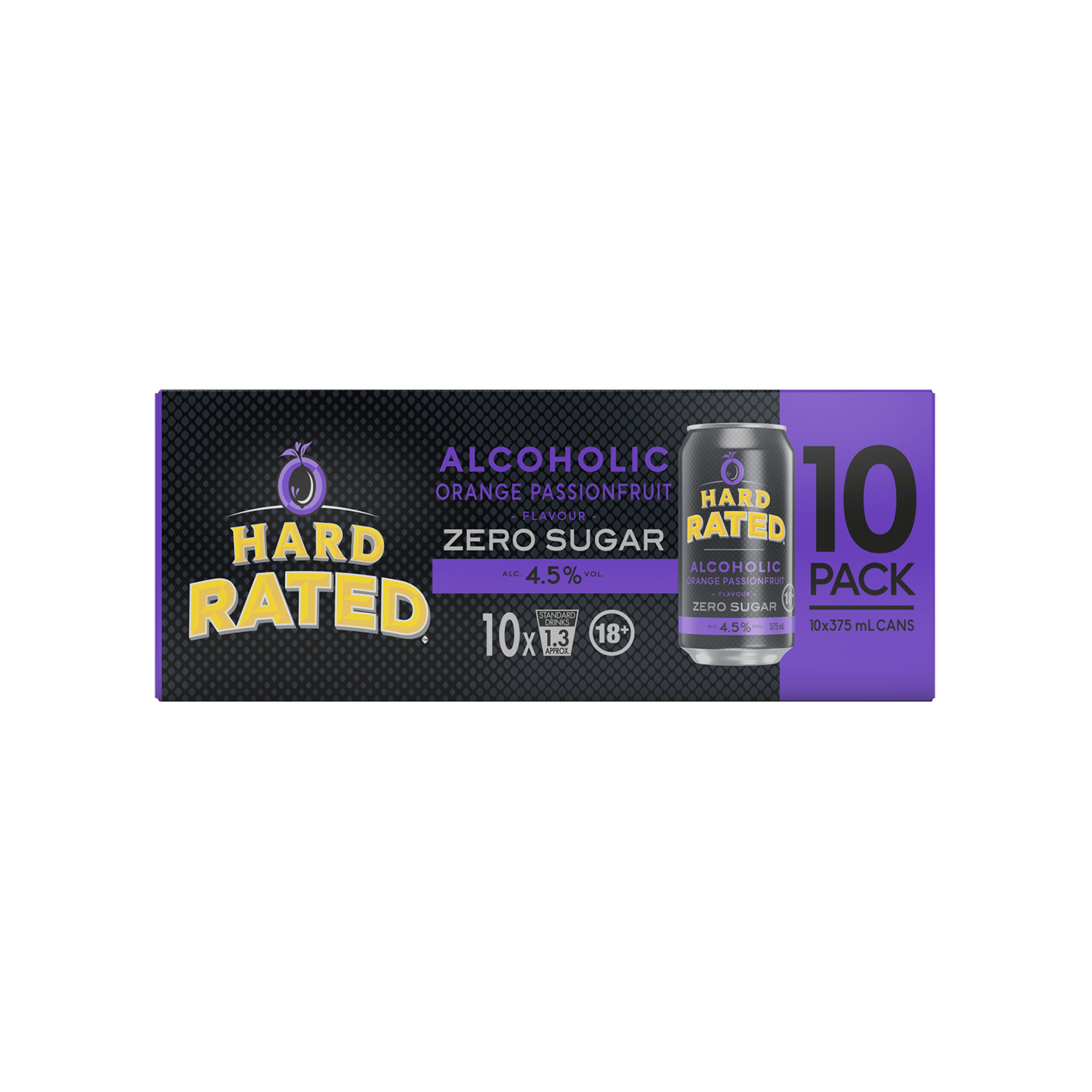 Hard Rated Orange Passionfruit Zero Sugar 4.5% 10 x 375ml Cans