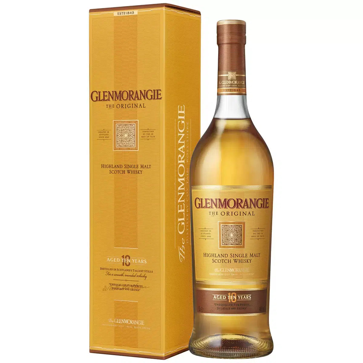 Glenmorangie (Older Packaging) The Original 10 Year Old Single Malt Scotch Whisky 1L
