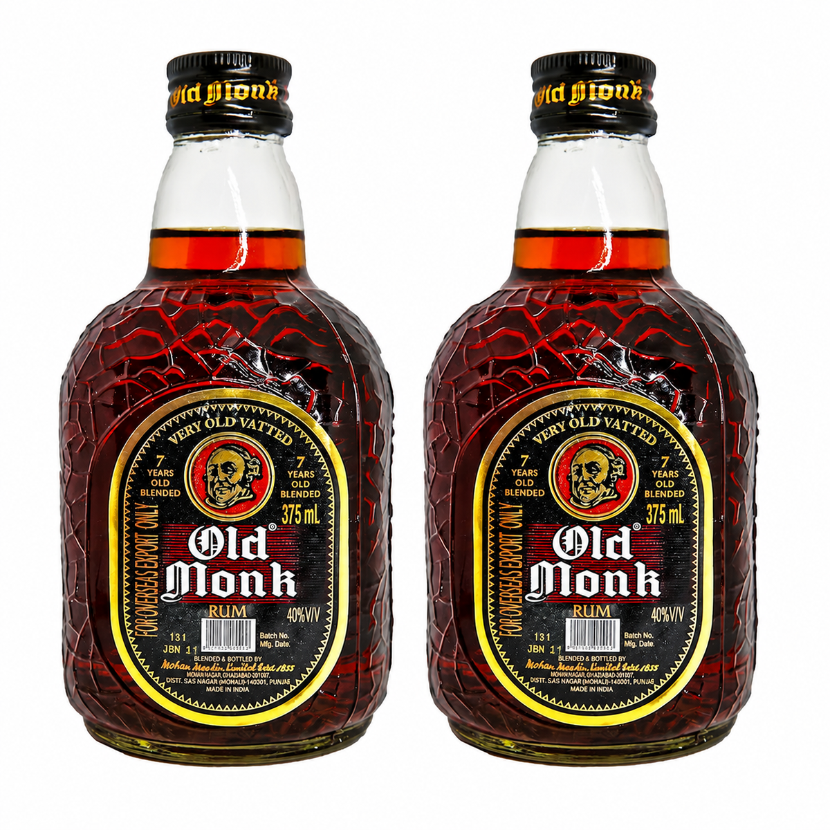 2x Old Monk Rum 375ml (750ml)