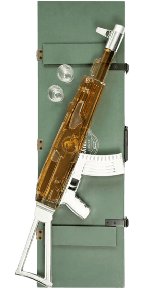Gatling AK-47 Mexican Spirit Gold + Grenade and 3 shot glasses 700mL