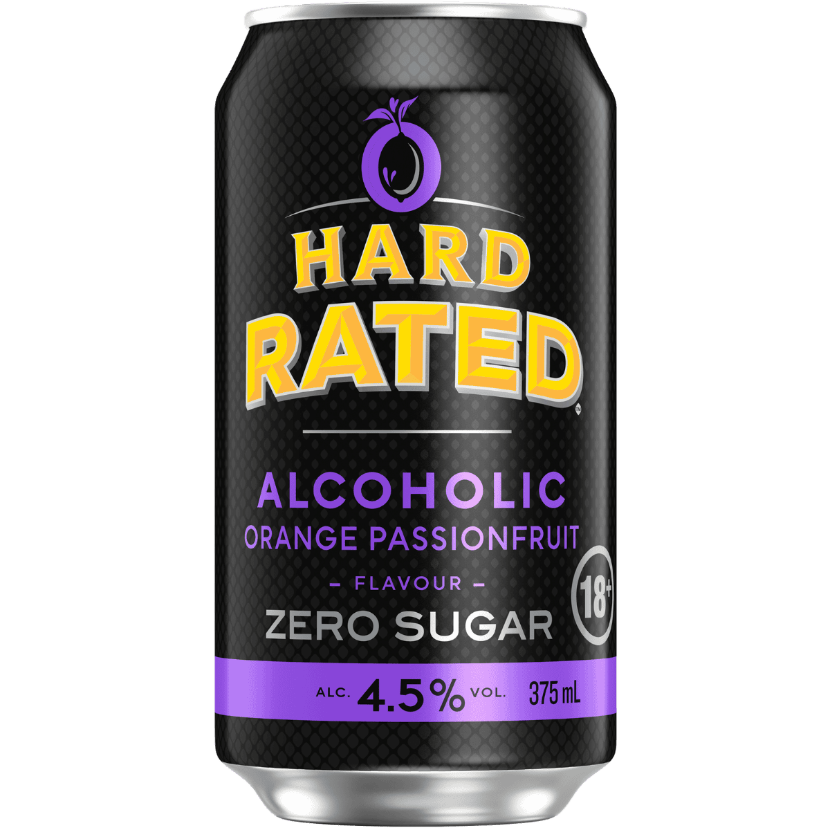 Hard Rated Alcoholic Orange Passionfruit Zero Sugar Can 375ml