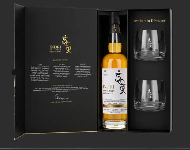 Indri Trini The Three Wood Indian Single Malt Limited Edition Gift Set 700ml