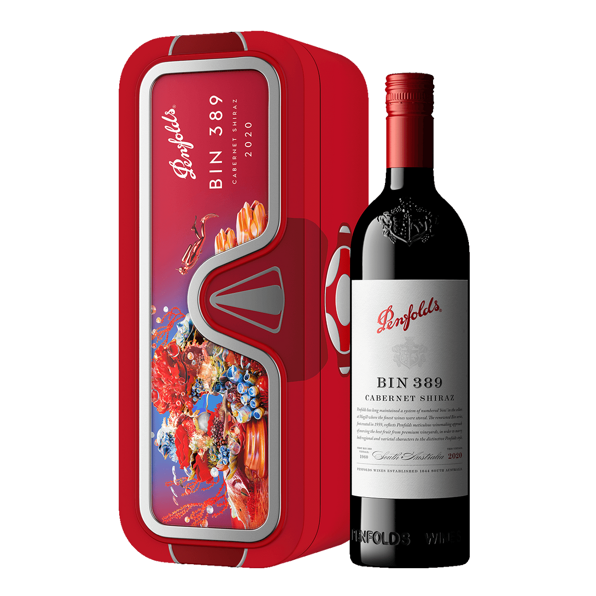 Penfolds 2020 Bin 389 Shiraz Cabernet Deep Sea Gift Pack 750ml