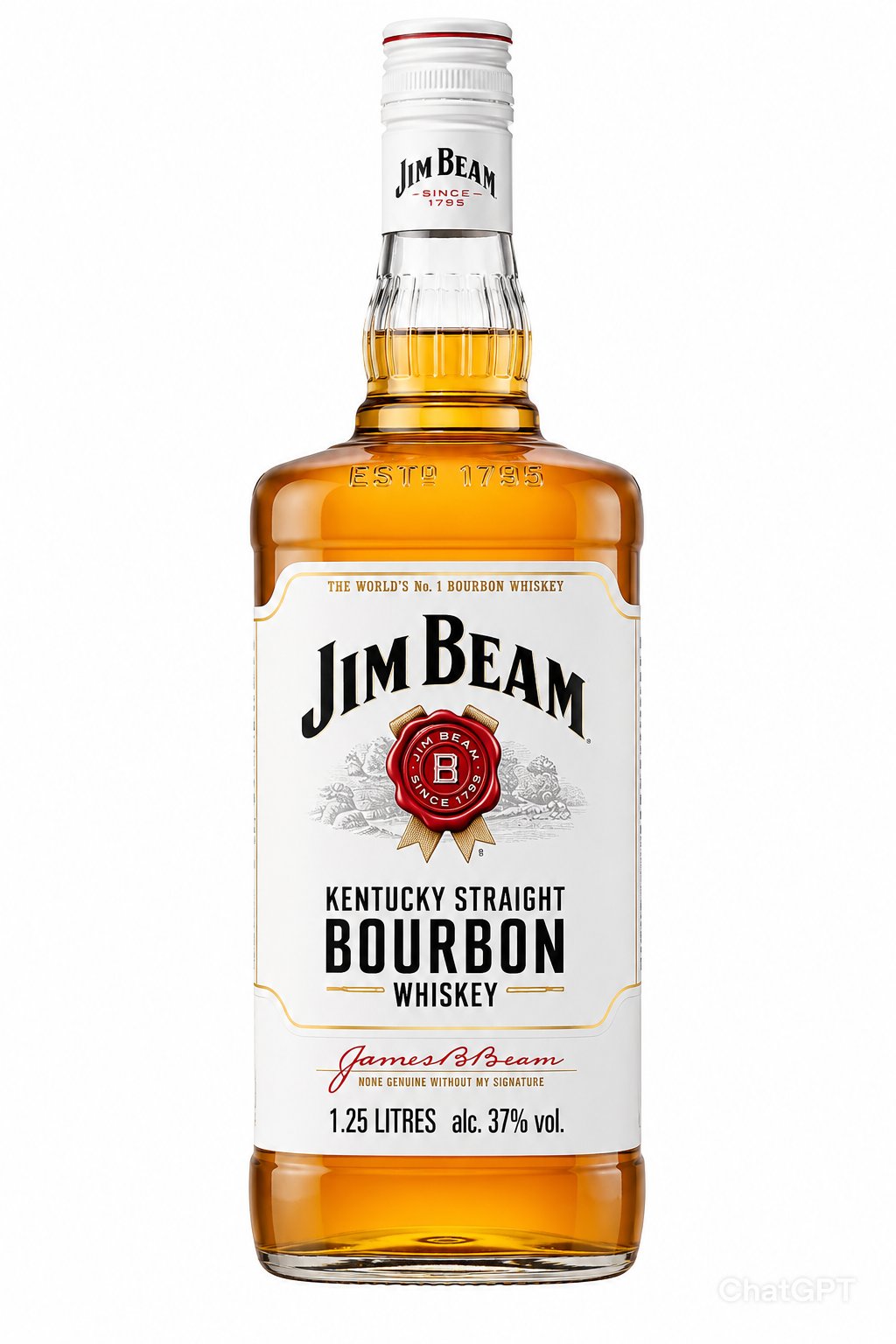 Jim Beam White Label Kentucky Straight Bourbon Whiskey 1.125L