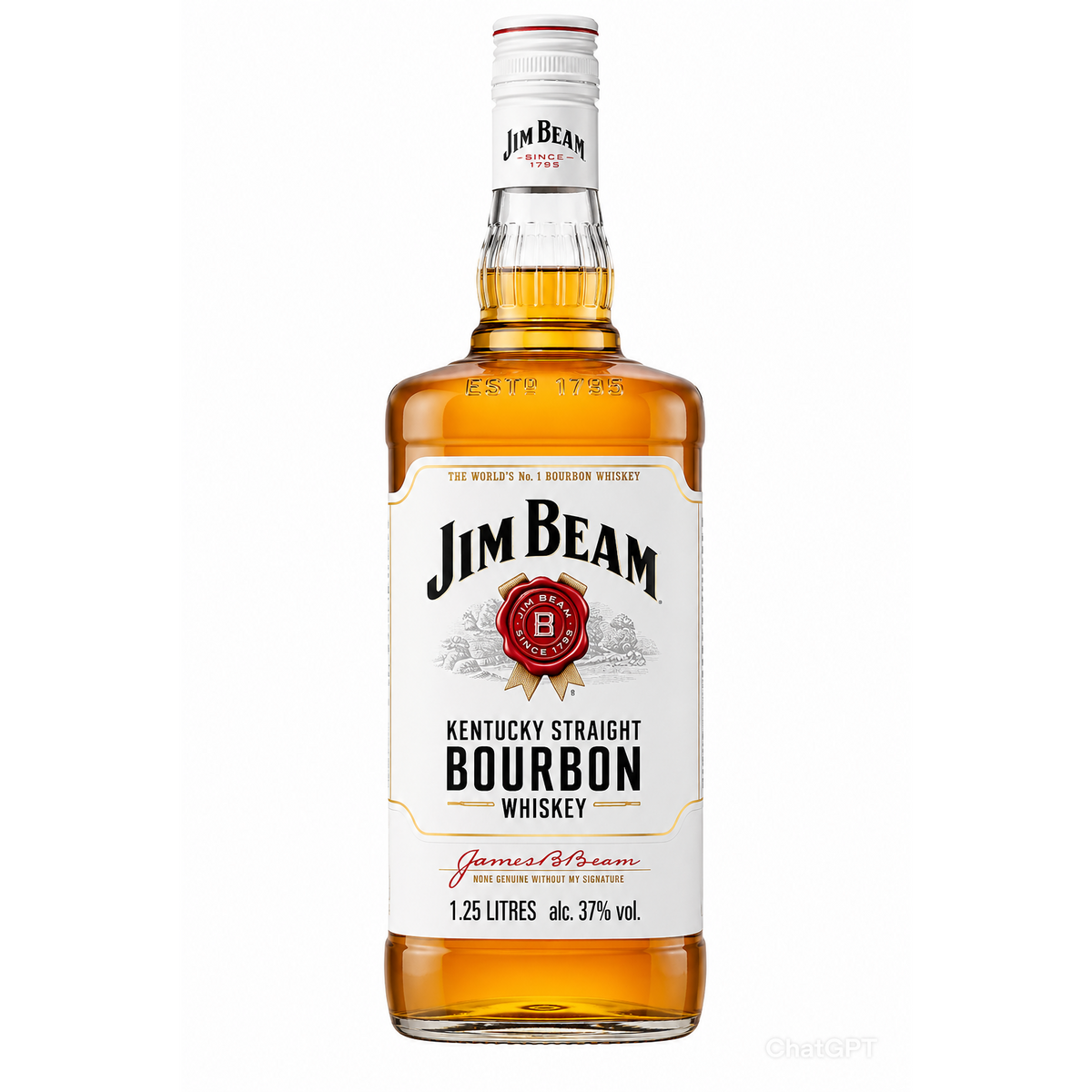 Jim Beam White Label Kentucky Straight Bourbon Whiskey 1.125L