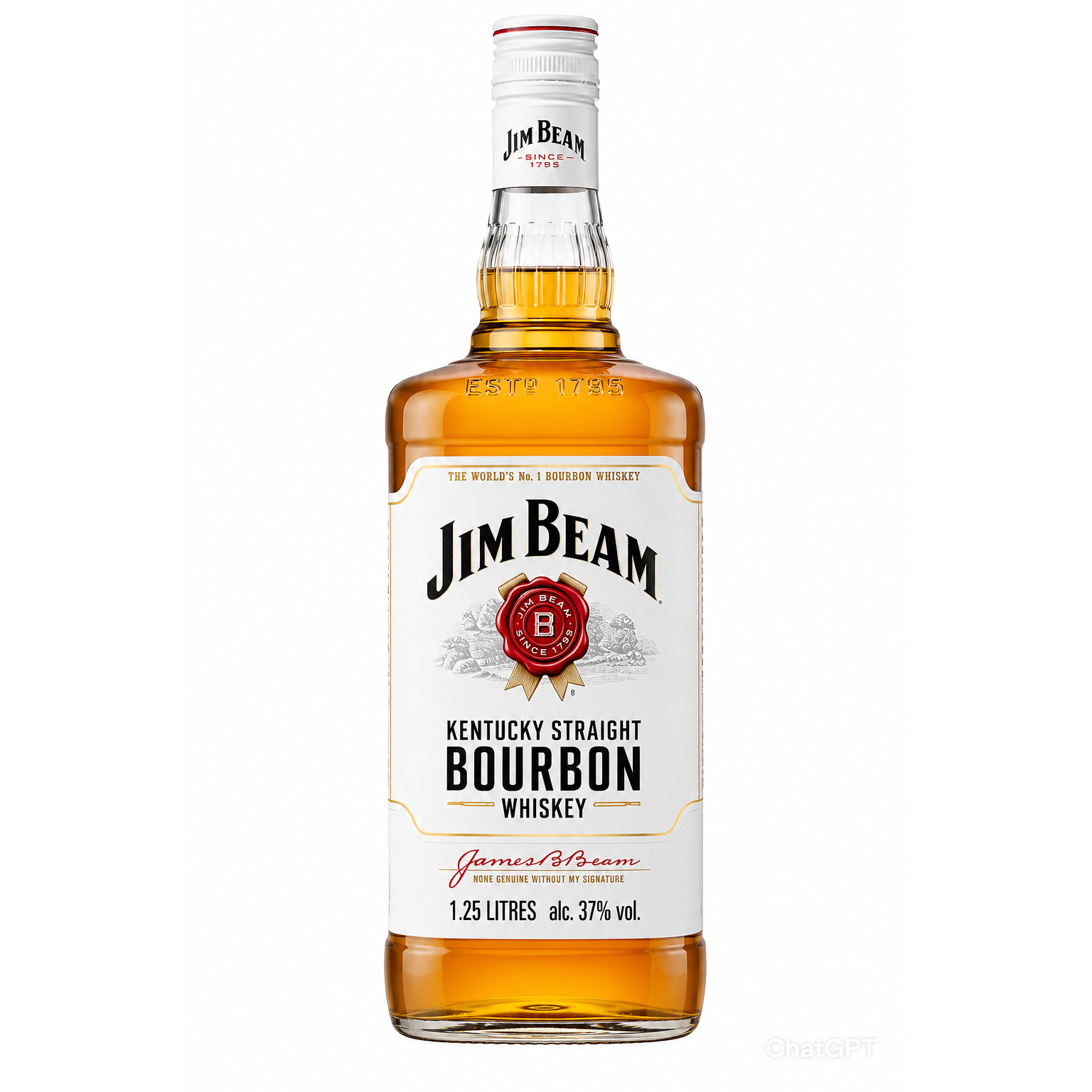 Jim Beam White Label Kentucky Straight Bourbon Whiskey 1.125L