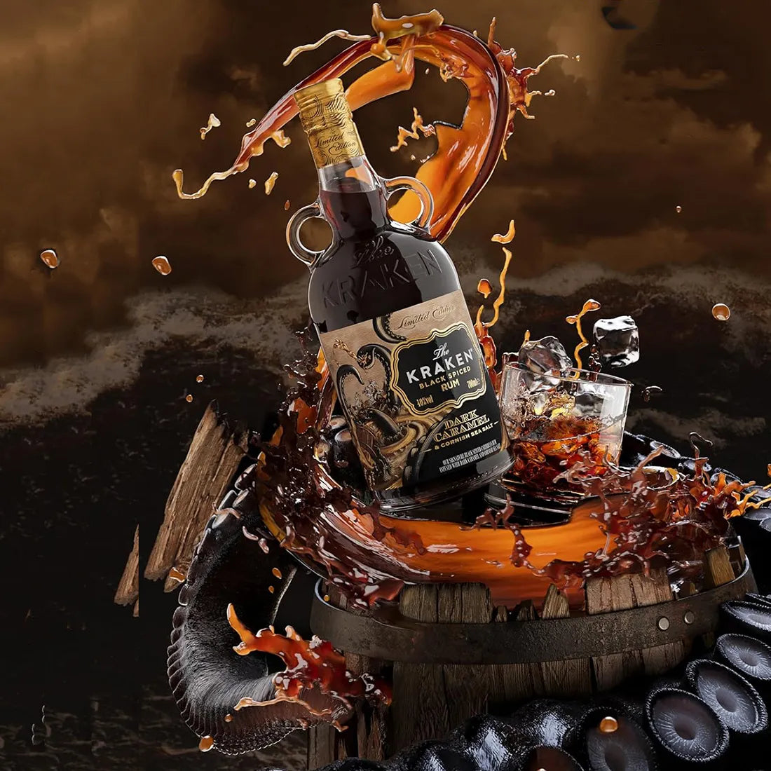 Kraken Dark Caramel and Cornish Sea Salt Black Spiced Rum Limited Edition 700ml