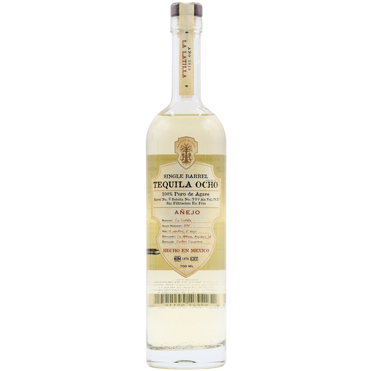 Ocho Single Barrel Anejo Premium Tequila 700ml