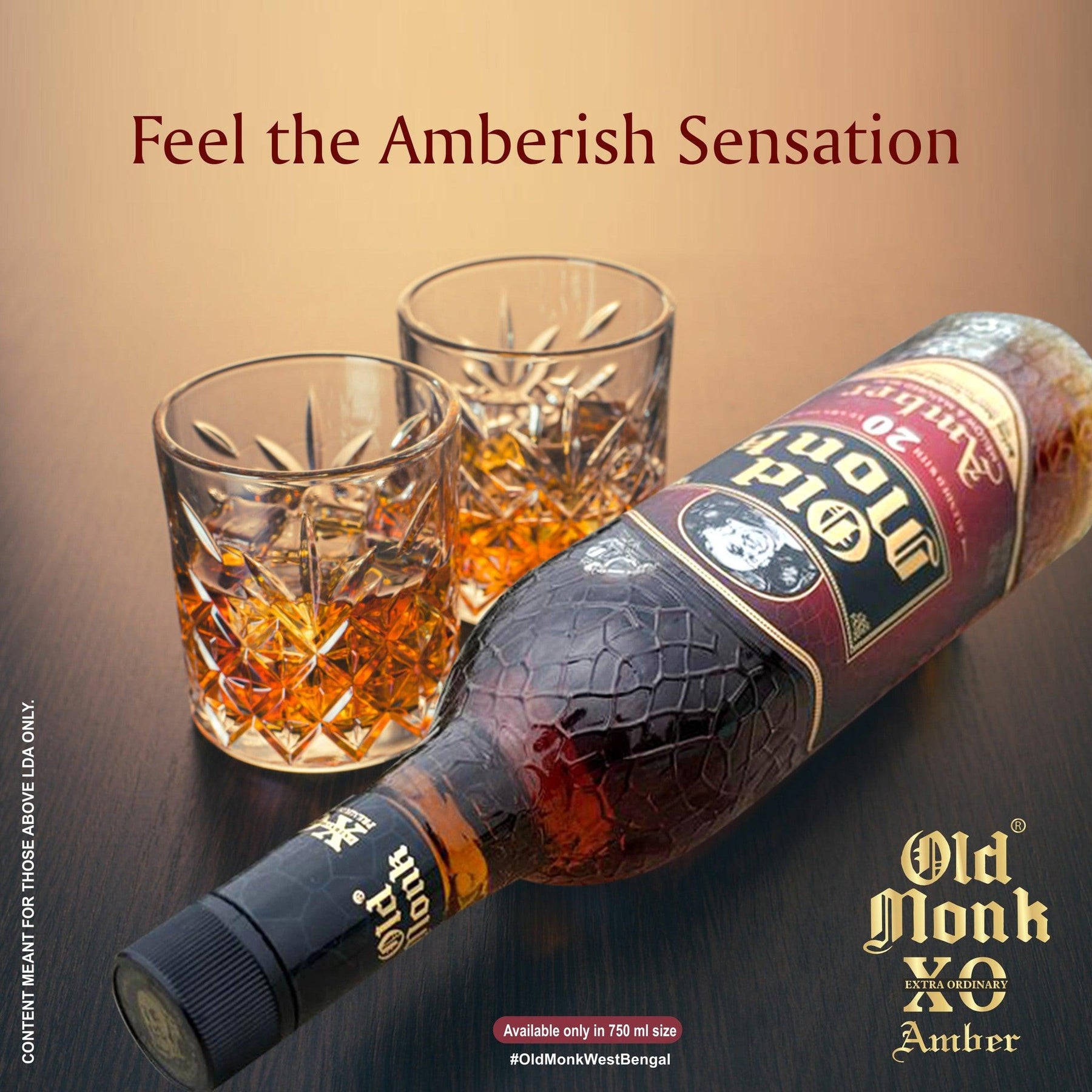 Old Monk Amber XO Mellow And Matured 20 Year Old Rum 750ml
