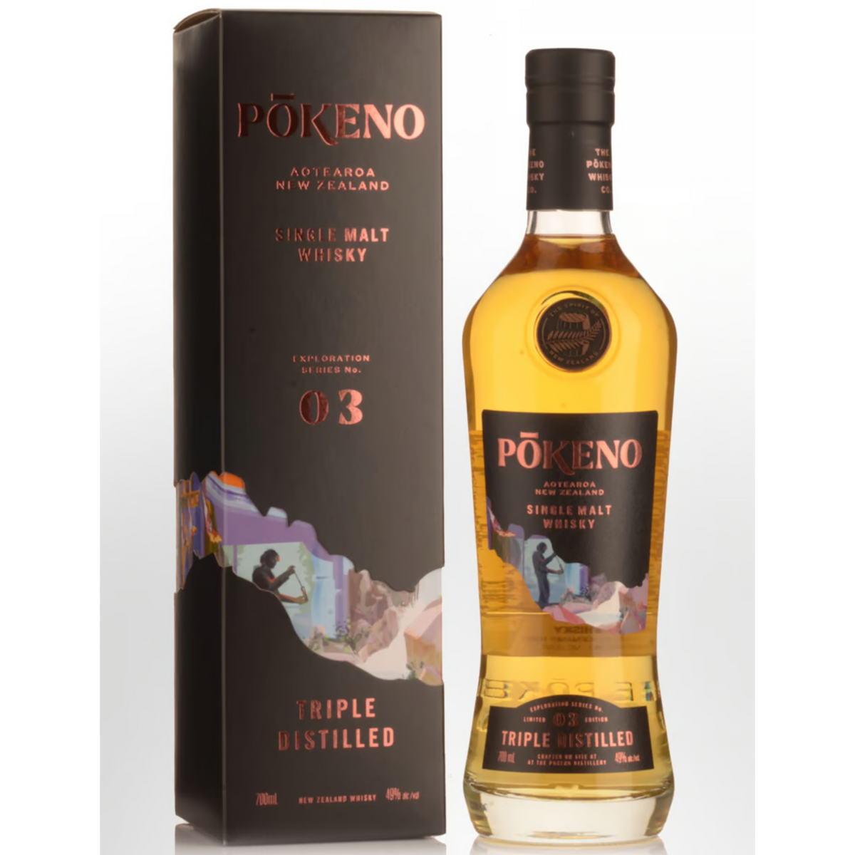 Pokeno Exploration Series No. 03 Triple Distilled Single Malt New Zealand Whisky 700ml