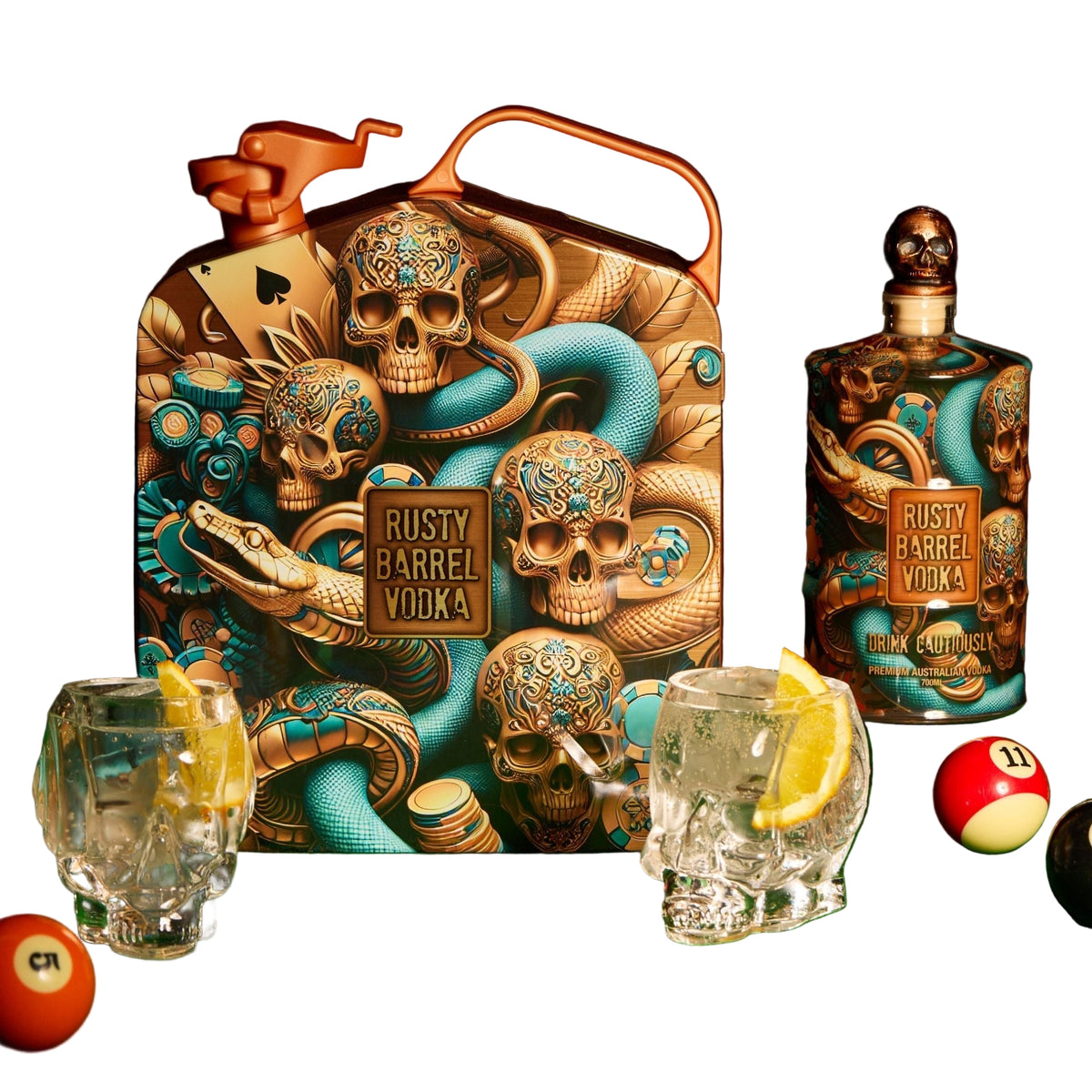 Rusty Barrel Vodka ﻿﻿J﻿erry Can Copper Strike Limited Edition Gift Pack 700ml