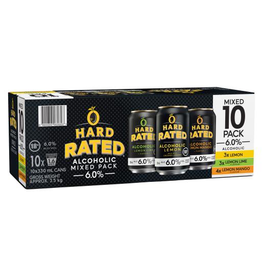 Hard Rated Mixed Pack 6% 330ml 10Pk Cans
