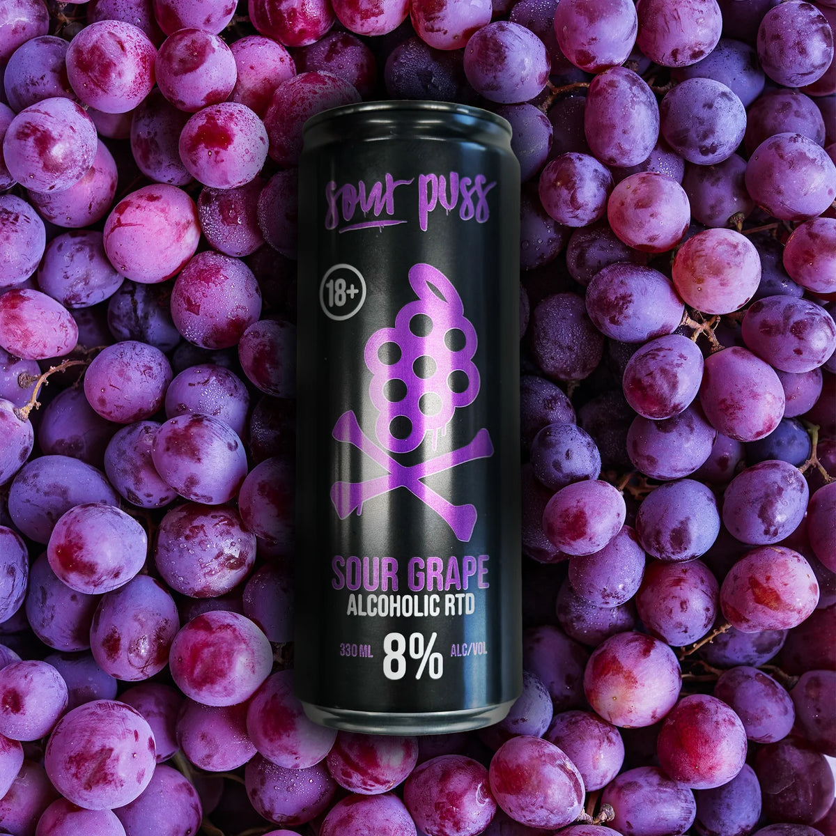 Sour Puss Sour Grape Alcoholic RTD 8% Premix 330ml