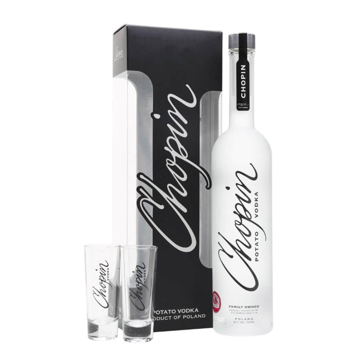 Chopin Potato Vodka Gift Pack with Two Glasses 700ml