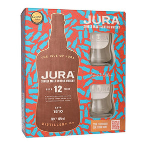 Isle Of Jura 12 year old Single Malt Whisky With 2 Glass Gift Pack 700ml